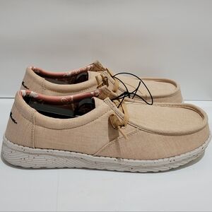 Eddie Bauer Surrey Loafers Women's Tan Canvas Easy Slip On Comfort Shoes